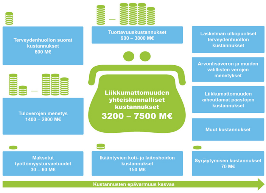 Havainnekuva liikkumattomuuden kustannuksista